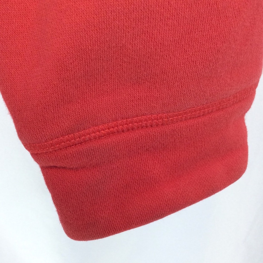 Adidas Women's Crop Hoodie Sweatshirt Size Medium Red Frayed Hem - Picture 5 of 9